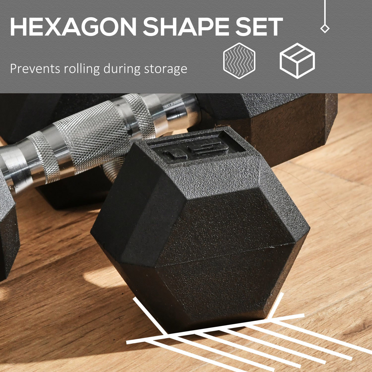 Hex dumbbell set strength training in use