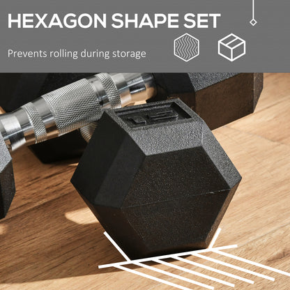 Hex dumbbell set strength training in use