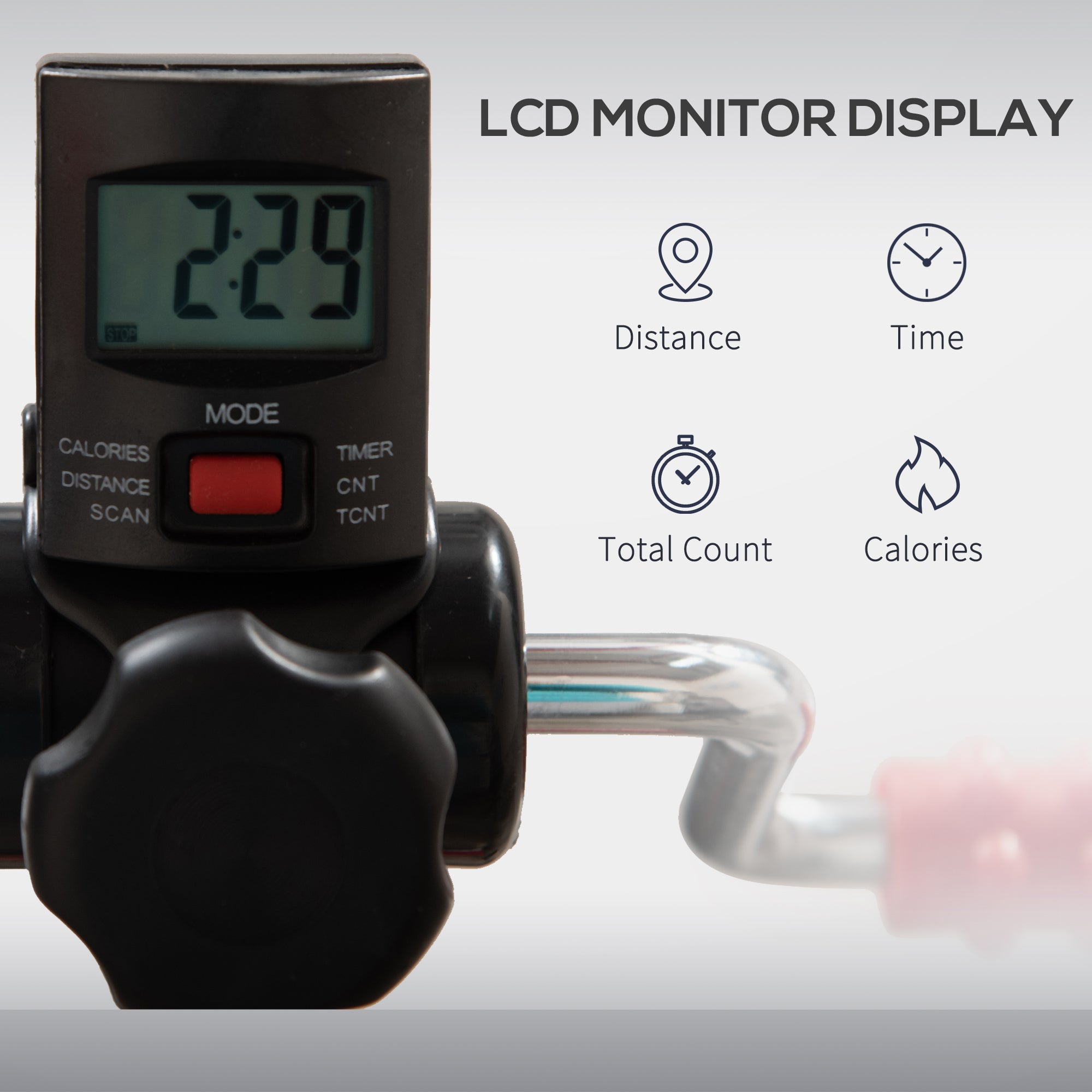 Pedal exerciser LCD display tracking workout