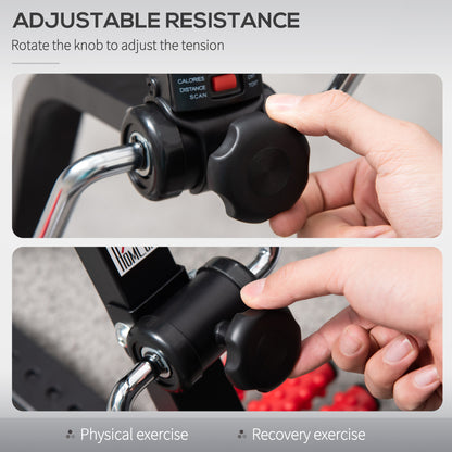 Pedal exerciser adjustable width and height