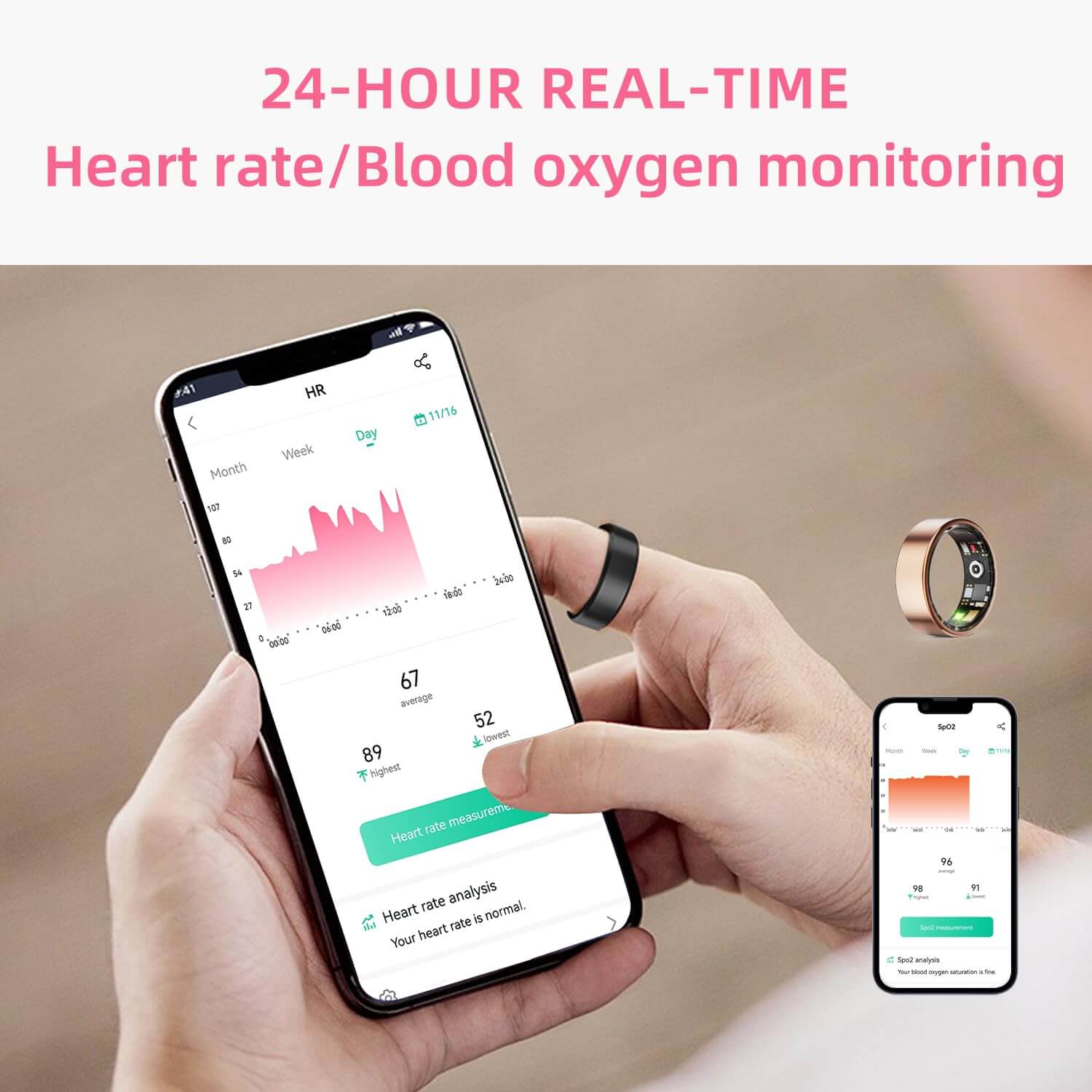 Smart Ring Health Tracker sleep and heart rate monitor