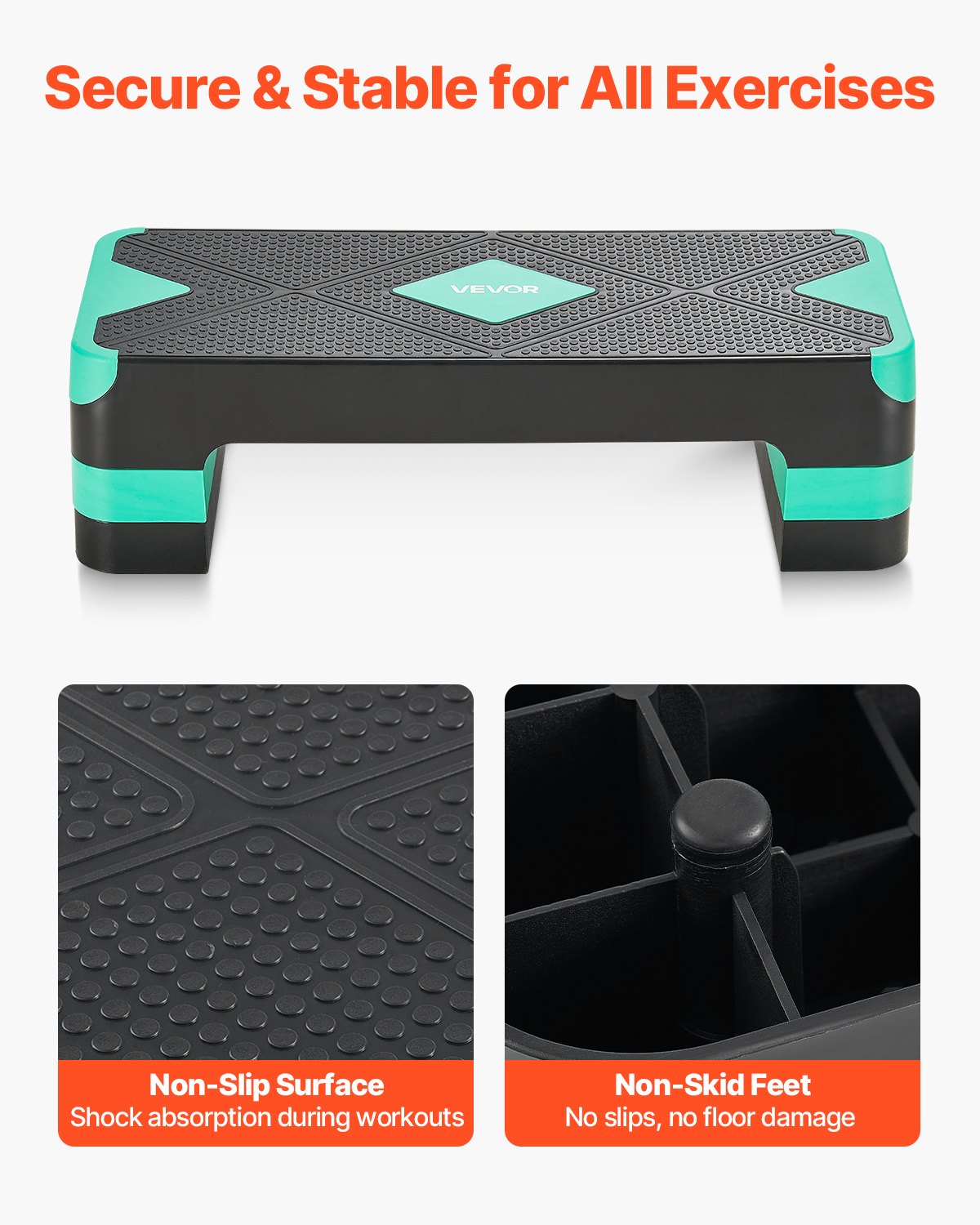 Aerobic step platform non-slip surface close-up