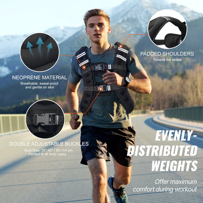 "Weighted vest with reflective stripes for outdoor training