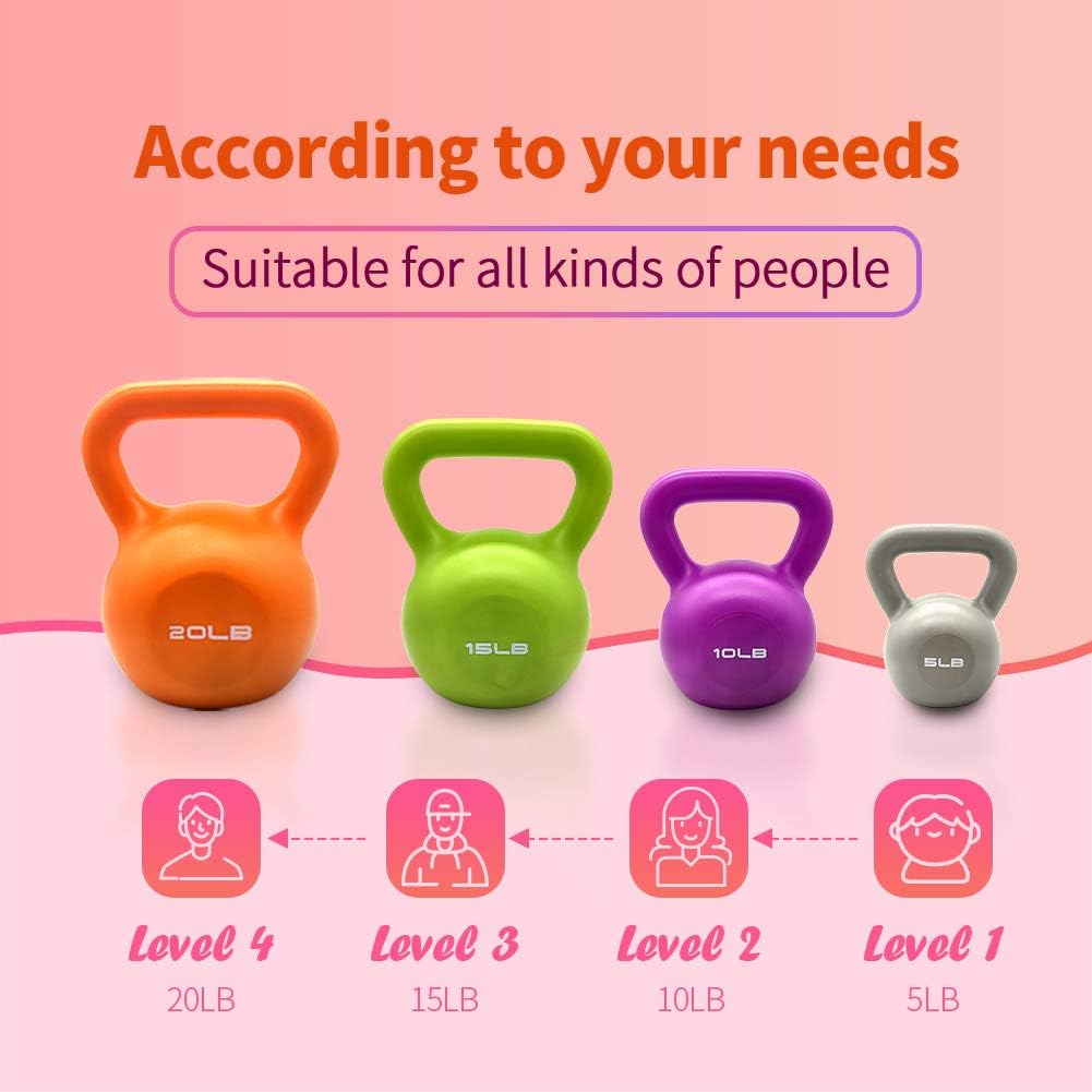 Kettlebell flat bottom design for stable storage