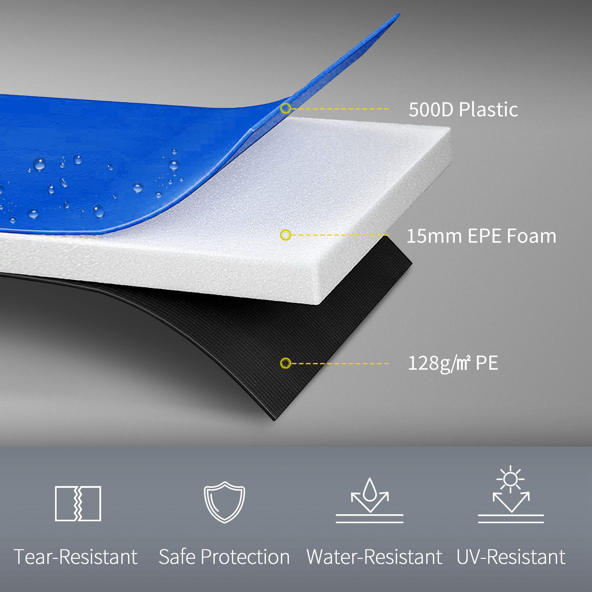 Trampoline pad elastic strap attachment system