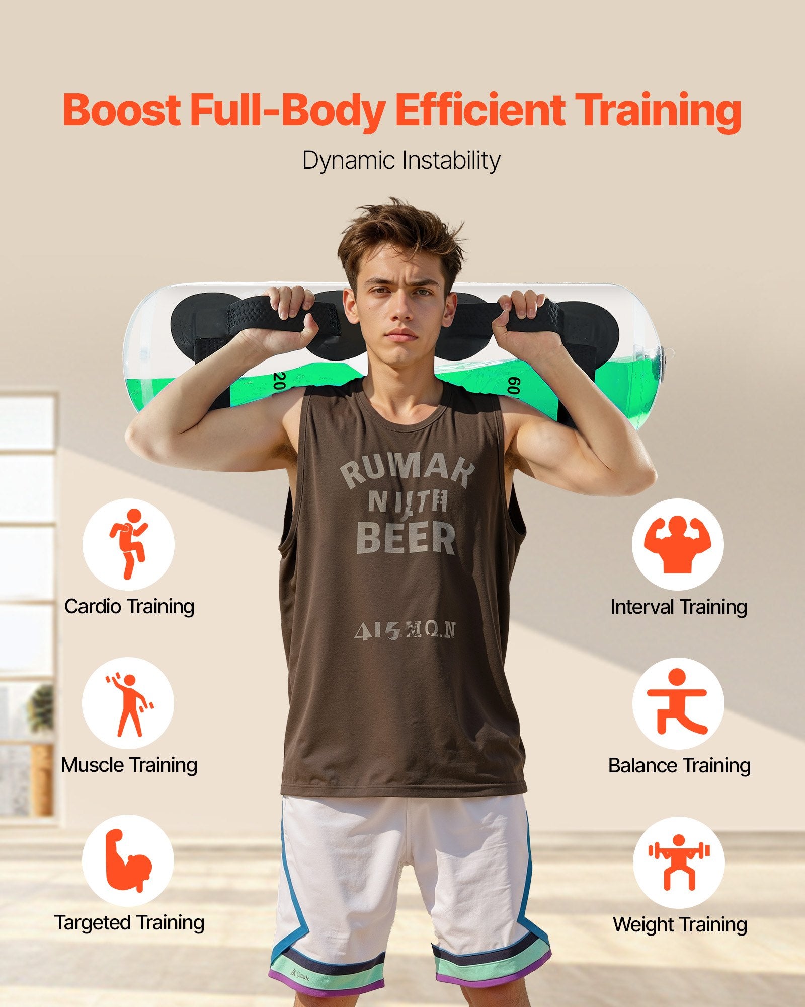 70 Lb Adjustable Water Aqua Bag for Home Gym