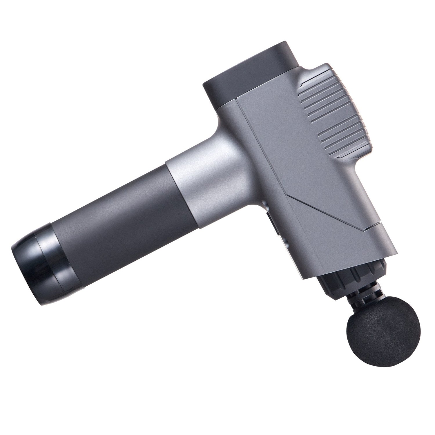 Handheld deep tissue massage gun percussion therapy in use