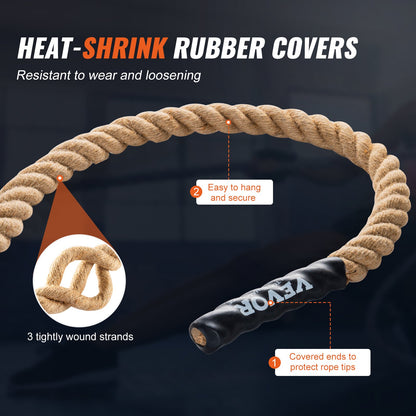 Professional gym climbing rope for strength training