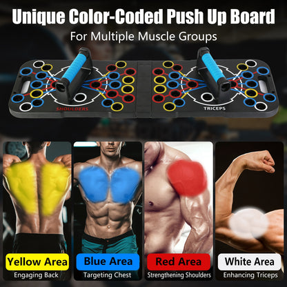 Push up board with ab roller wheel and accessories