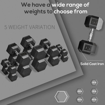 Hex dumbbell set ergonomic handle design