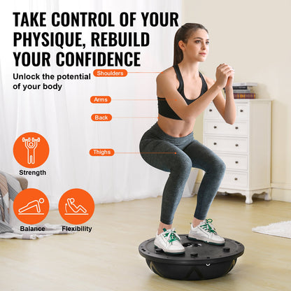 Balance Ball Trainer with Resistance Bands (Black)