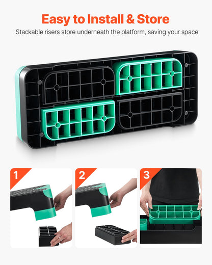 Aerobic step platform with 4 risers height adjustable
