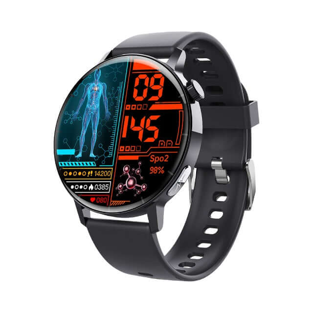 Fitness tracker smartwatch with 1.41 inch display showing health metrics
