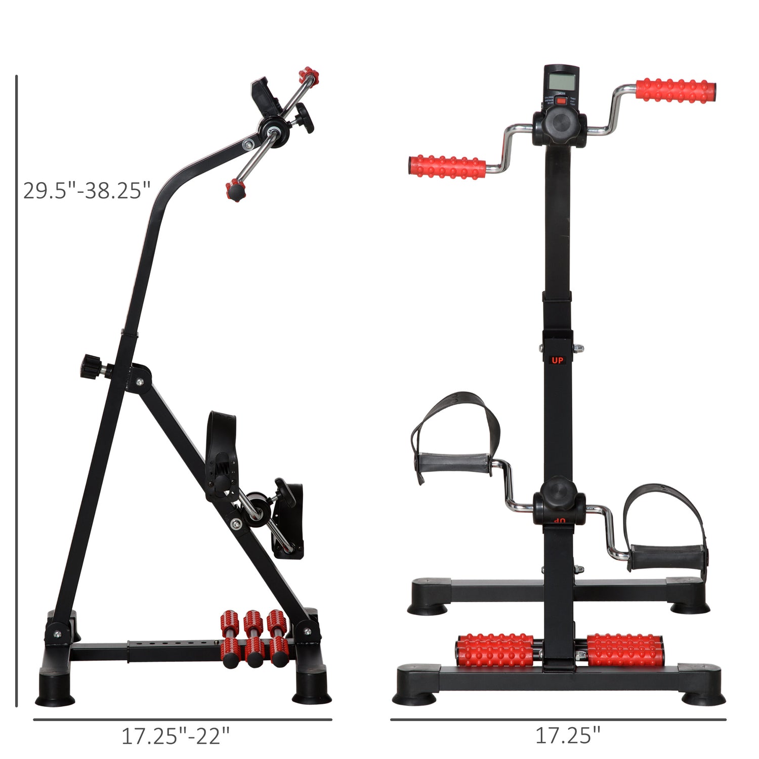Pedal exerciser adjustable height for seniors