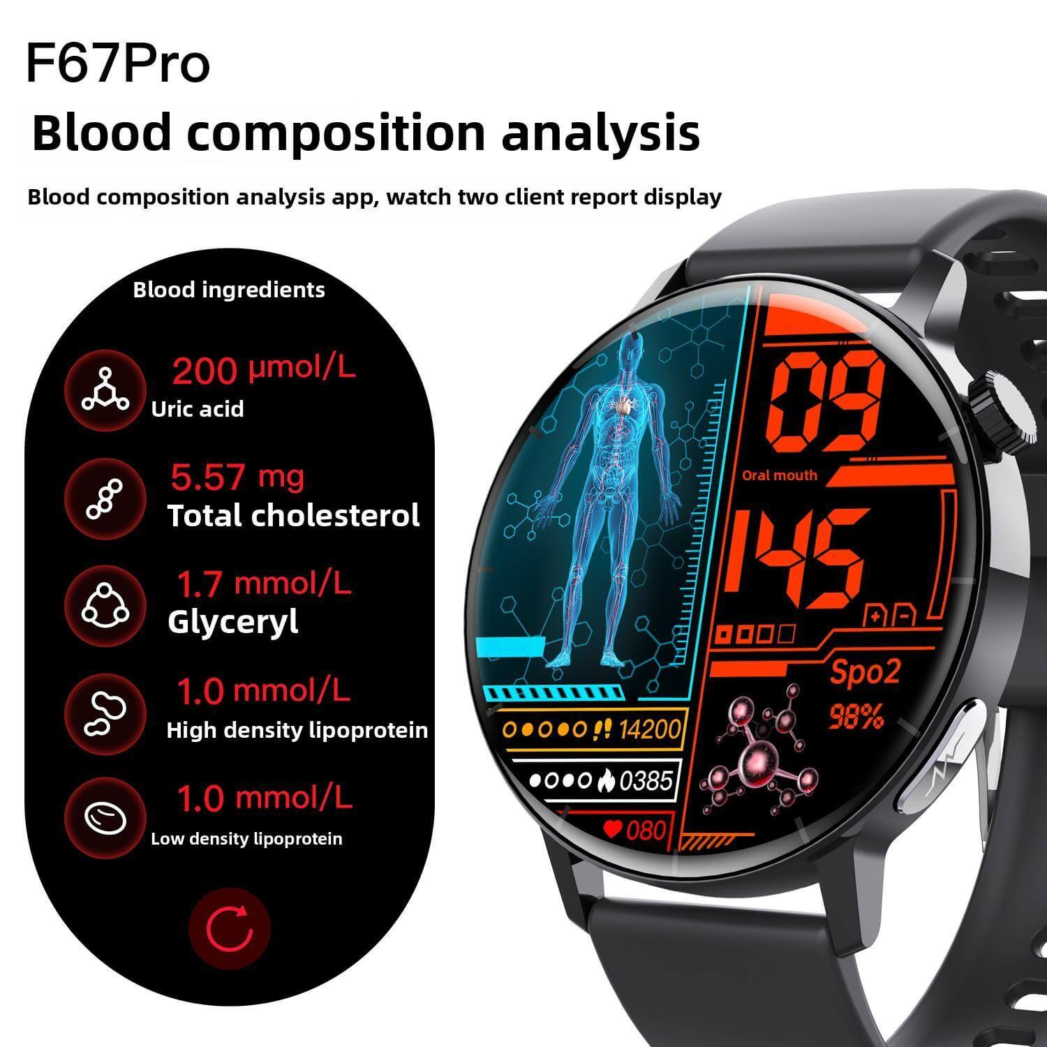 Health monitoring fitness tracker smartwatch on wrist