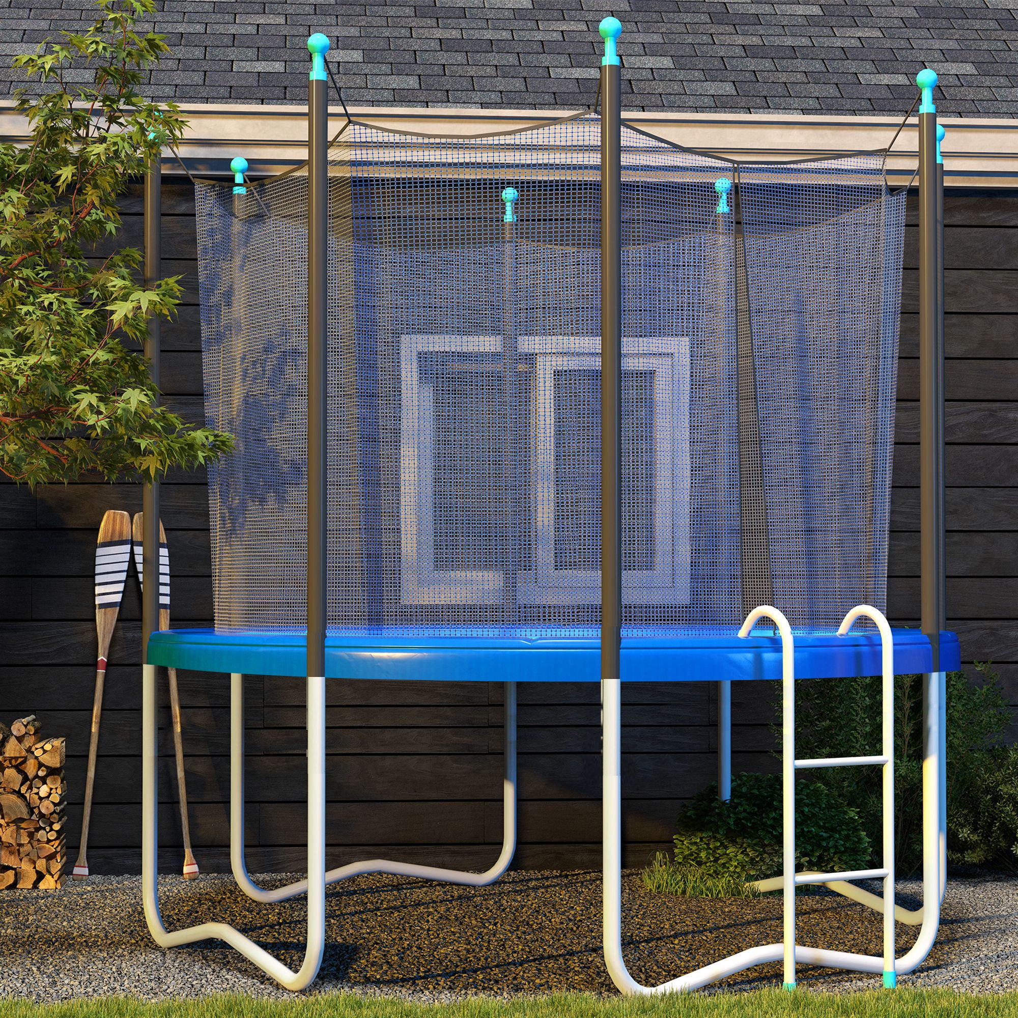 Trampoline pad for spring and frame protection