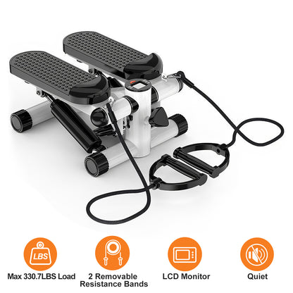 Mini stepper with LCD and resistance bands complete set