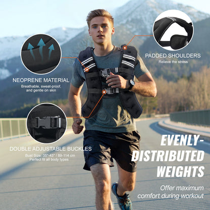 Weighted vest padded shoulders for comfort