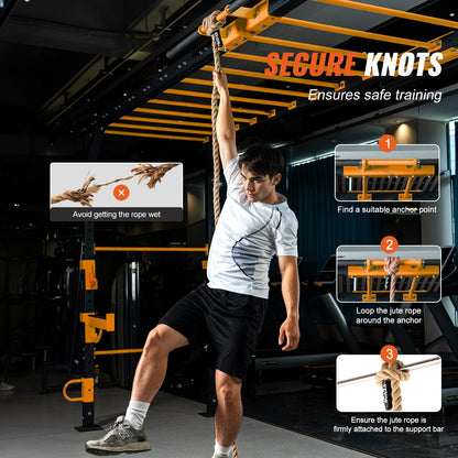 Gym climbing rope CrossFit fitness training setup"