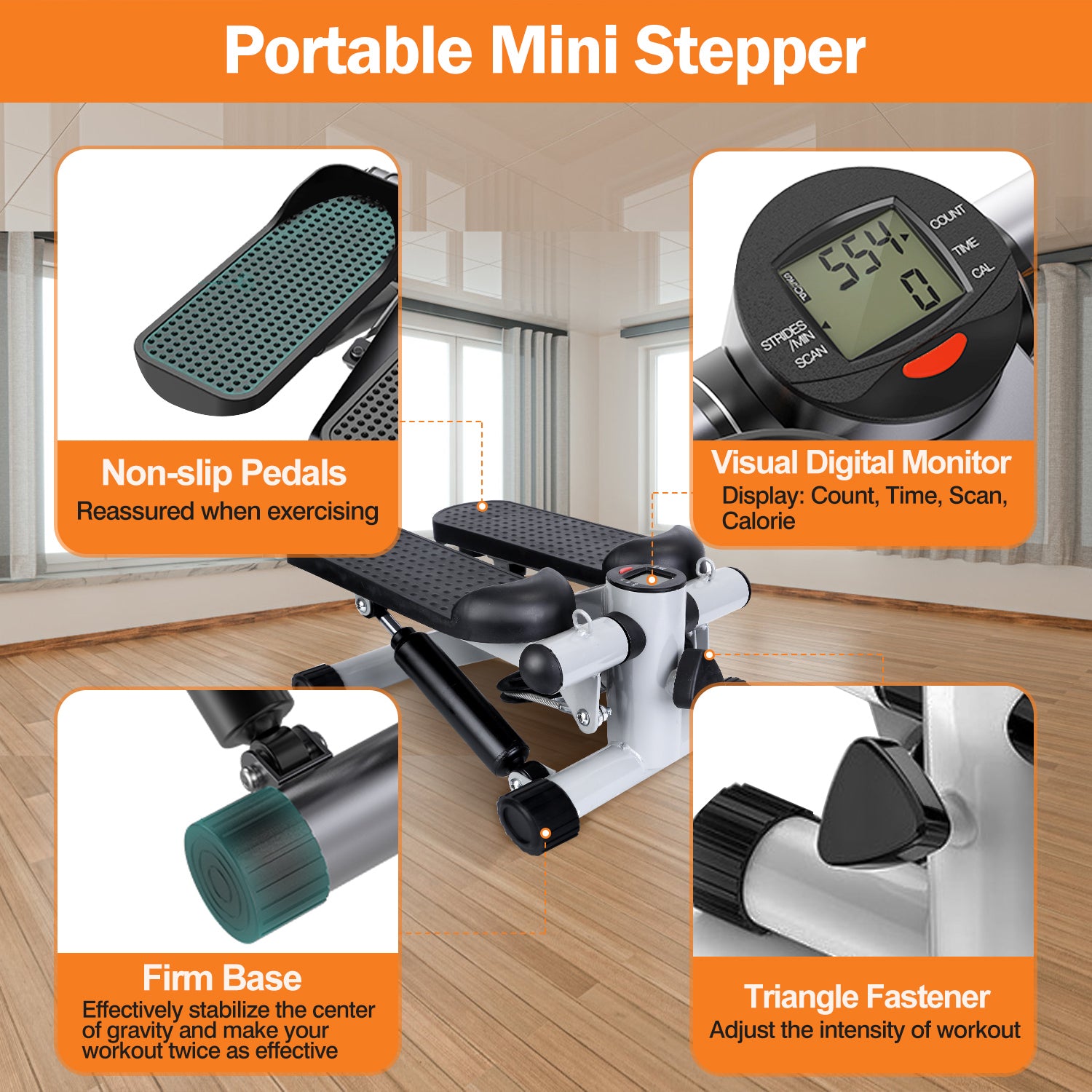 Mini stepper 330 lb capacity steel construction
