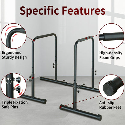 Power Tower Dip Station with Pull Up Bar - 550 Lb