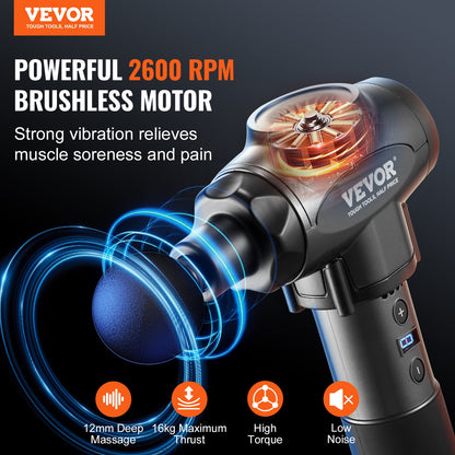 Powerful deep tissue massage gun showing 9 speed settings